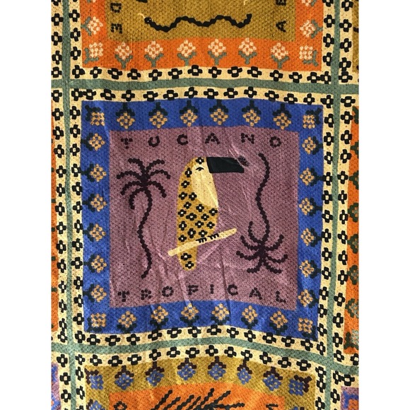 Farm Rio Anthropologie Top Women's XL Button Dotted Patchwork Scarf Print NWT - Picture 5 of 16